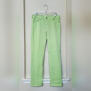 Garnet Hill Green Straight Leg Jeans.  Size 8